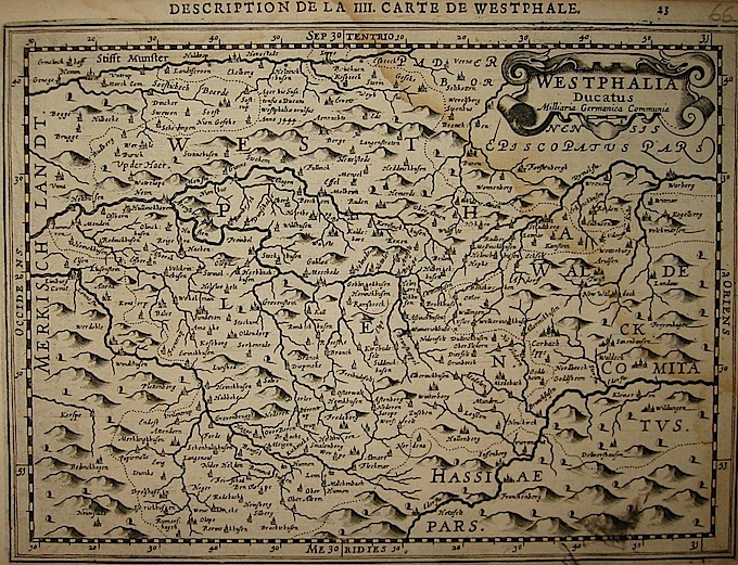 Mercator Gerard - Hondius Jodocus Westphalia Ducatus 1630 Amsterdam 